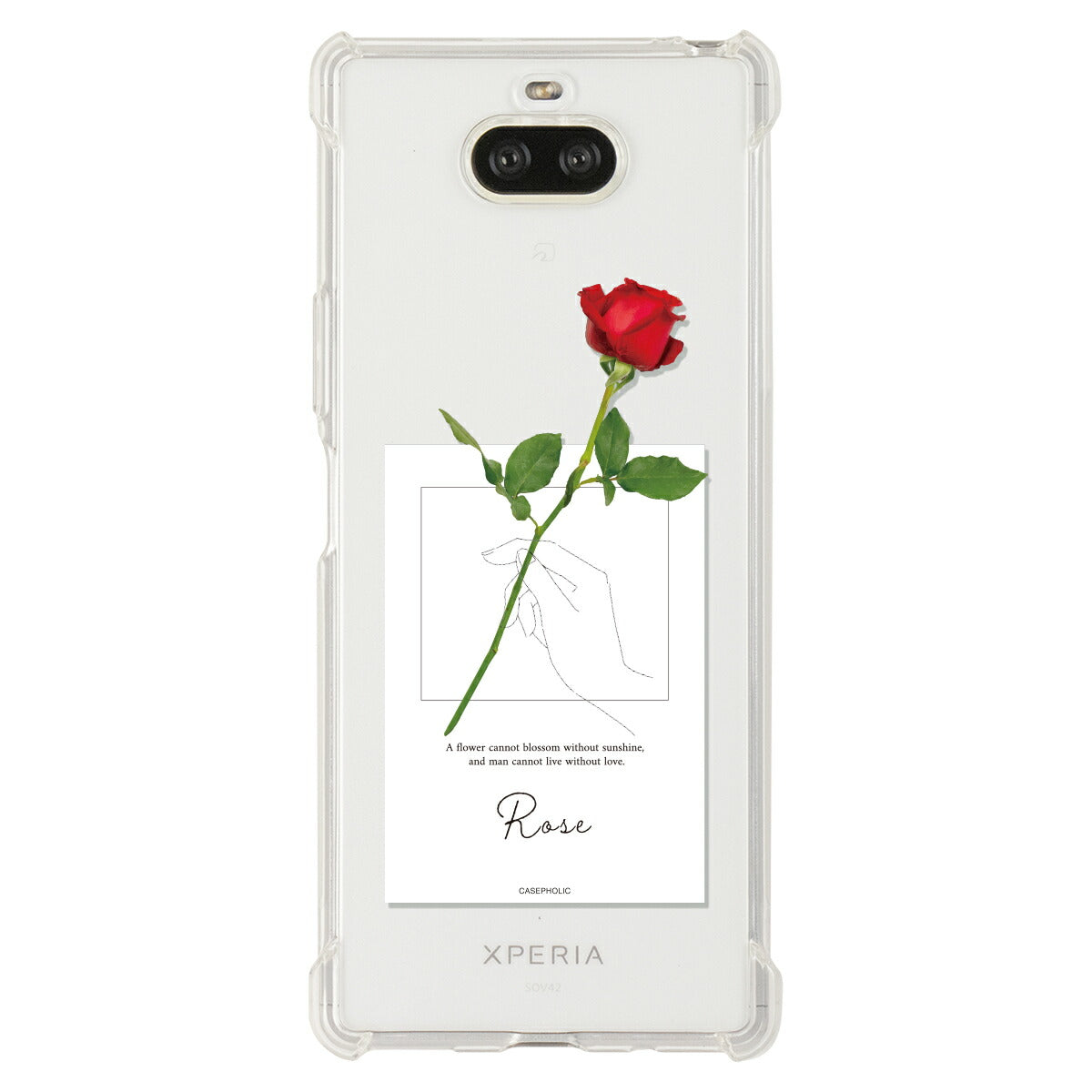 Xperia ケース 名入れ対応 一輪花デザイン