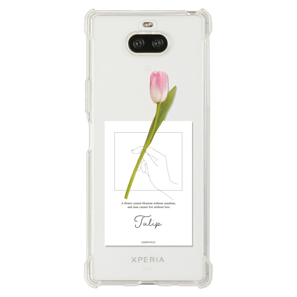 Xperia ケース 名入れ対応 一輪花デザイン