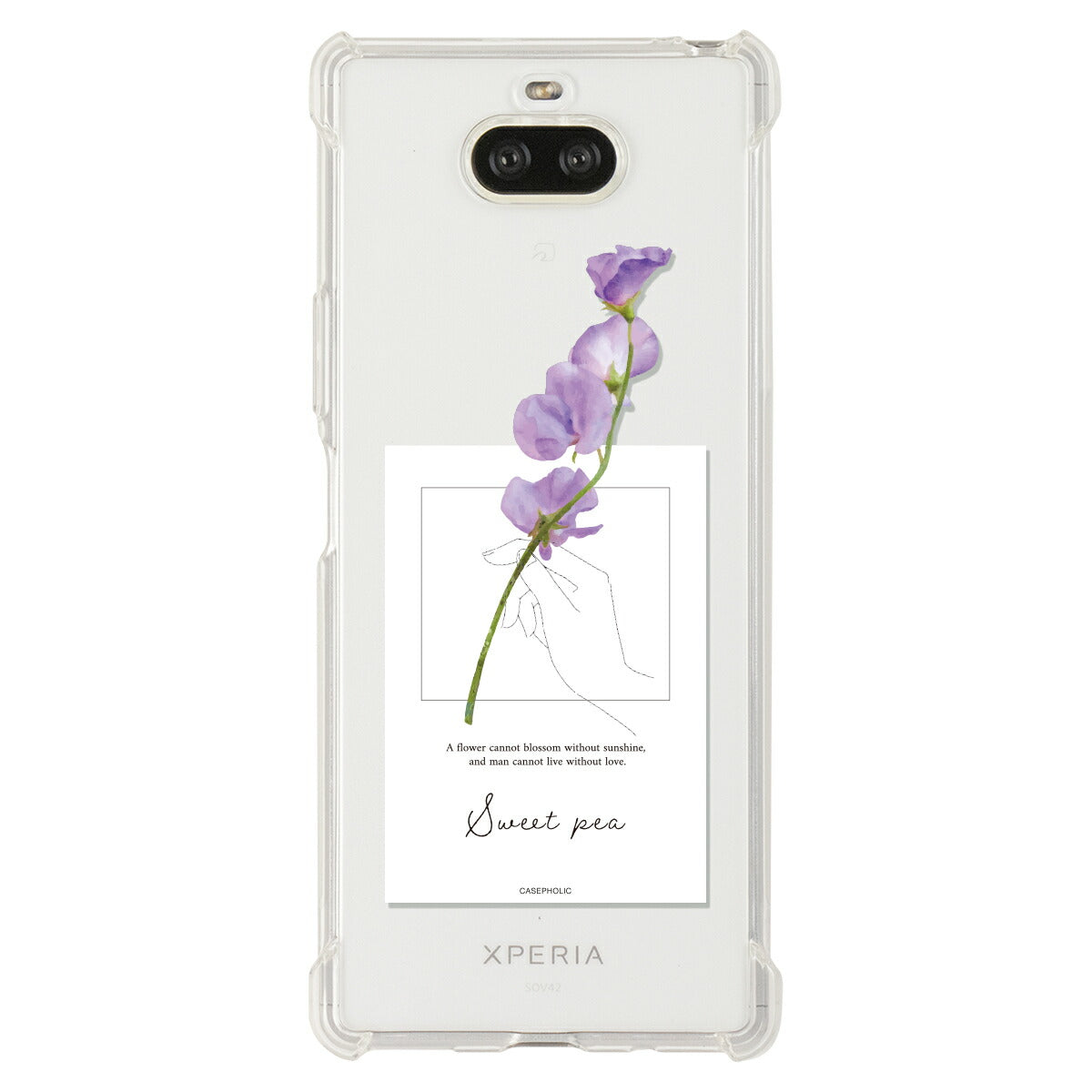 Xperia ケース 名入れ対応 一輪花デザイン
