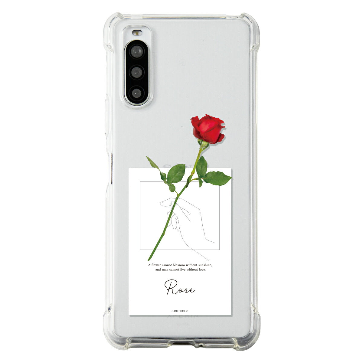 Xperia ケース 名入れ対応 一輪花デザイン