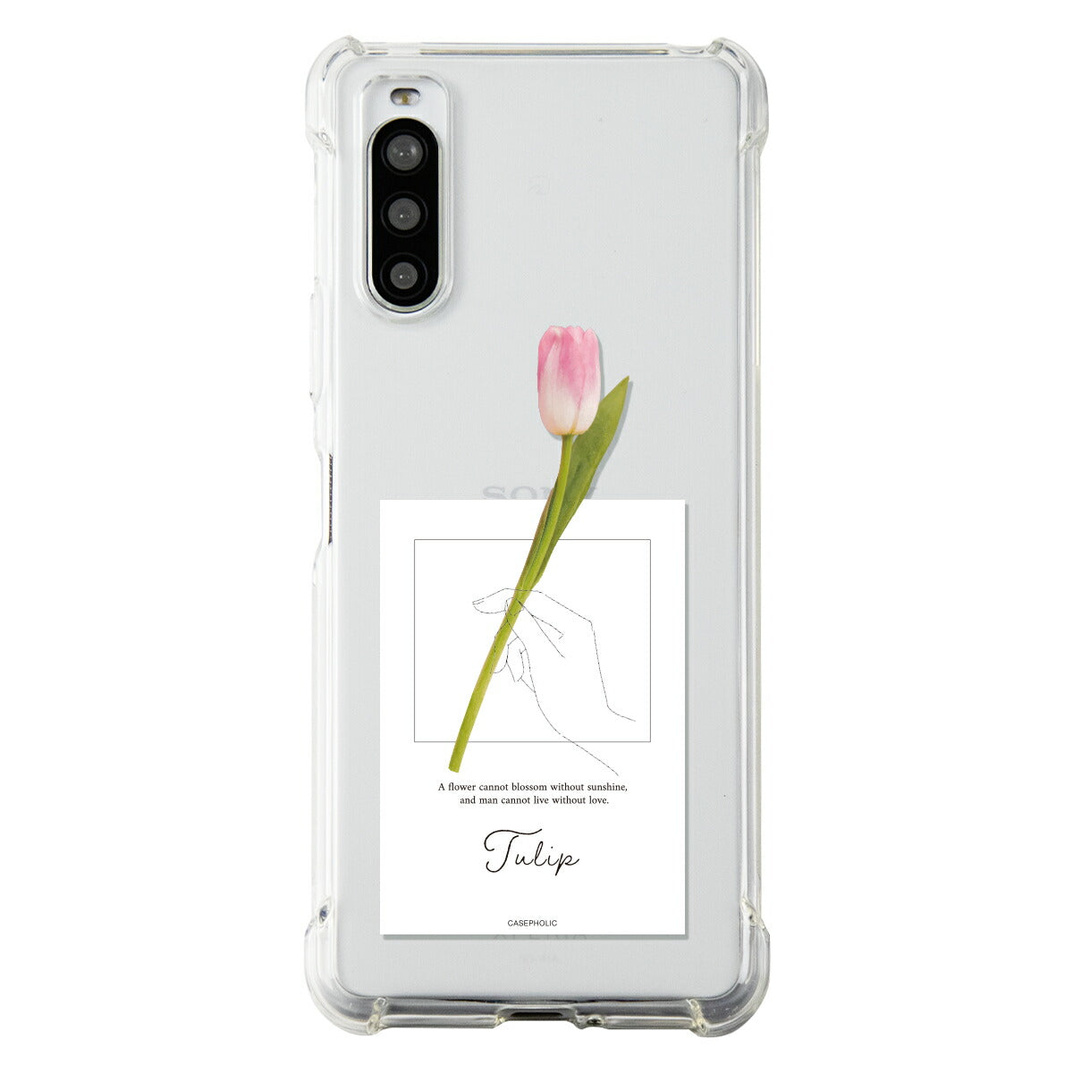 Xperia ケース 名入れ対応 一輪花デザイン