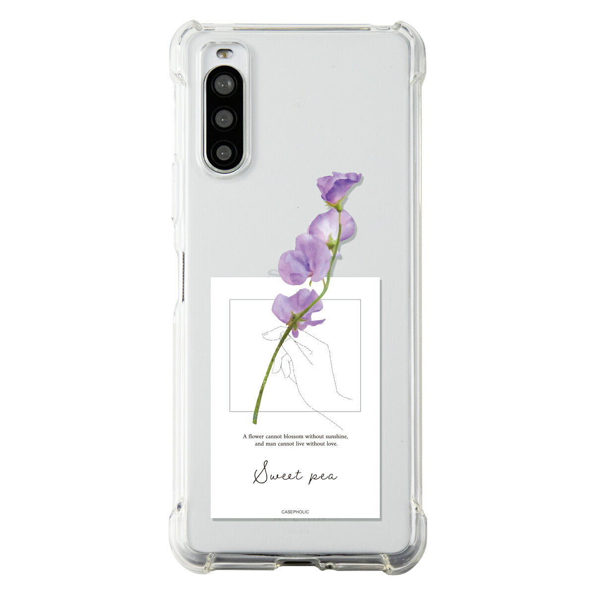 Xperia ケース 名入れ対応 一輪花デザイン