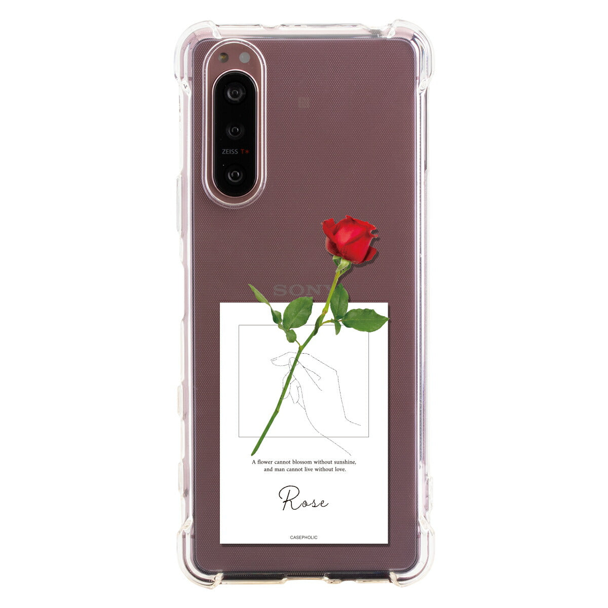 Xperia ケース 名入れ対応 一輪花デザイン
