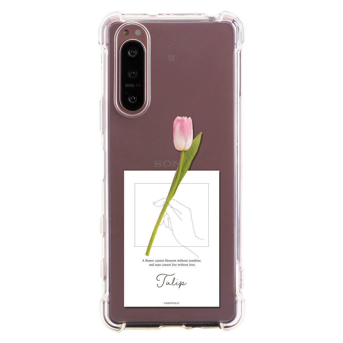 Xperia ケース 名入れ対応 一輪花デザイン