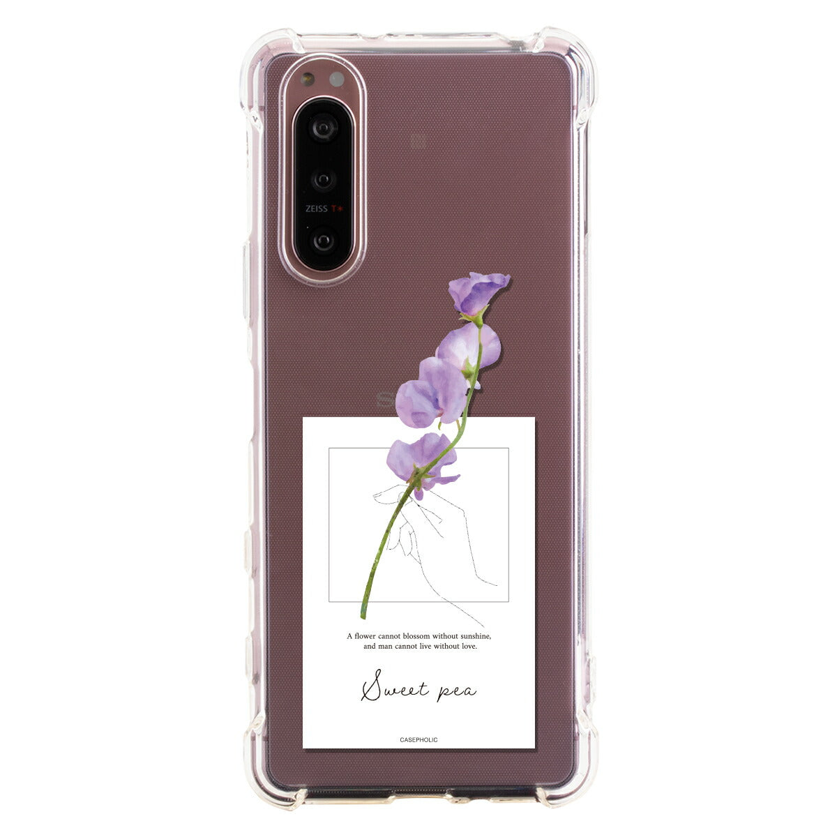 Xperia ケース 名入れ対応 一輪花デザイン