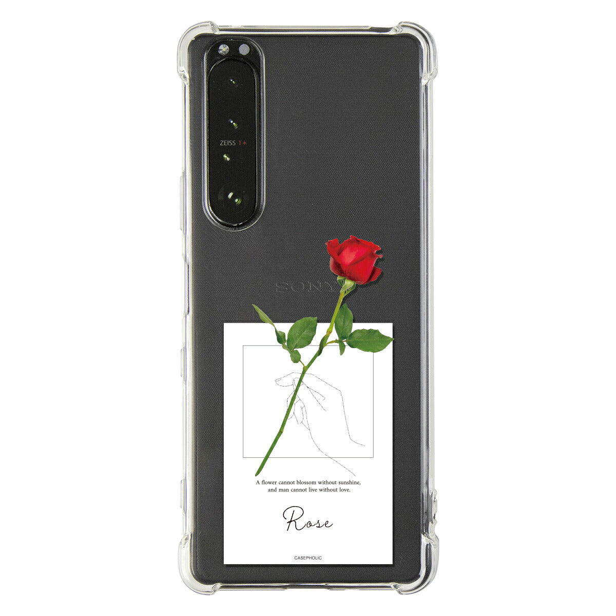 Xperia ケース 名入れ対応 一輪花デザイン
