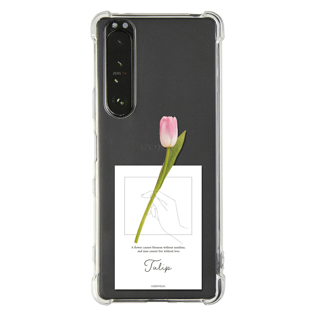 Xperia ケース 名入れ対応 一輪花デザイン