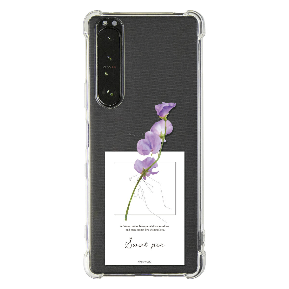 Xperia ケース 名入れ対応 一輪花デザイン