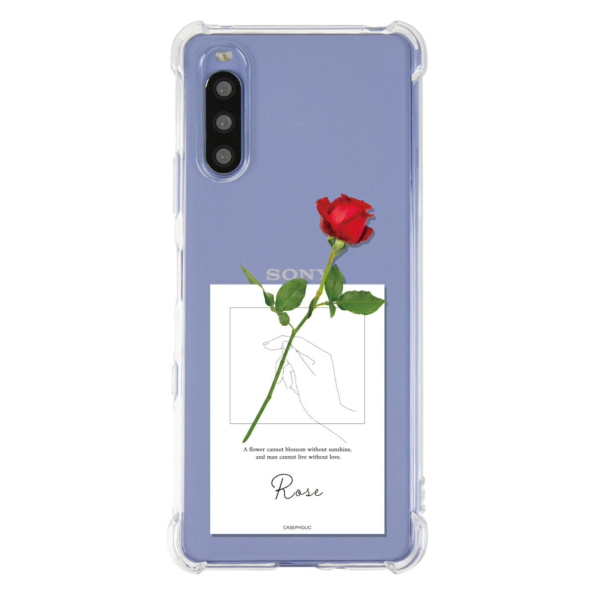 Xperia ケース 名入れ対応 一輪花デザイン