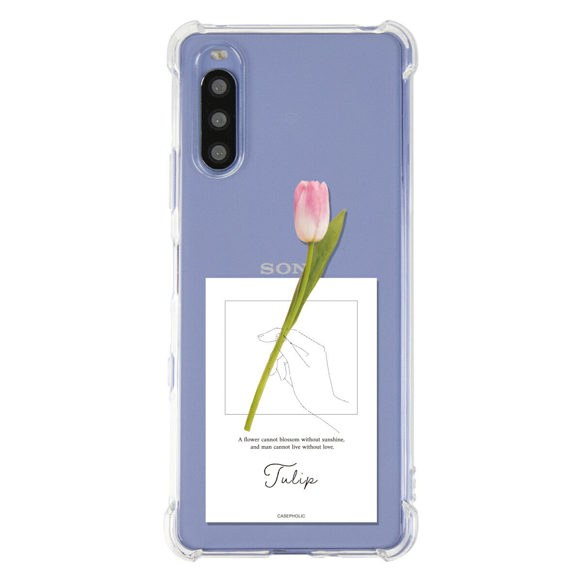 Xperia ケース 名入れ対応 一輪花デザイン