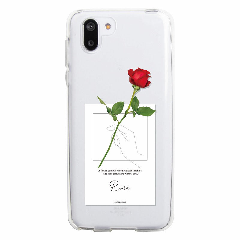 AQUOS 名入れ対応 一輪花 スマホケース