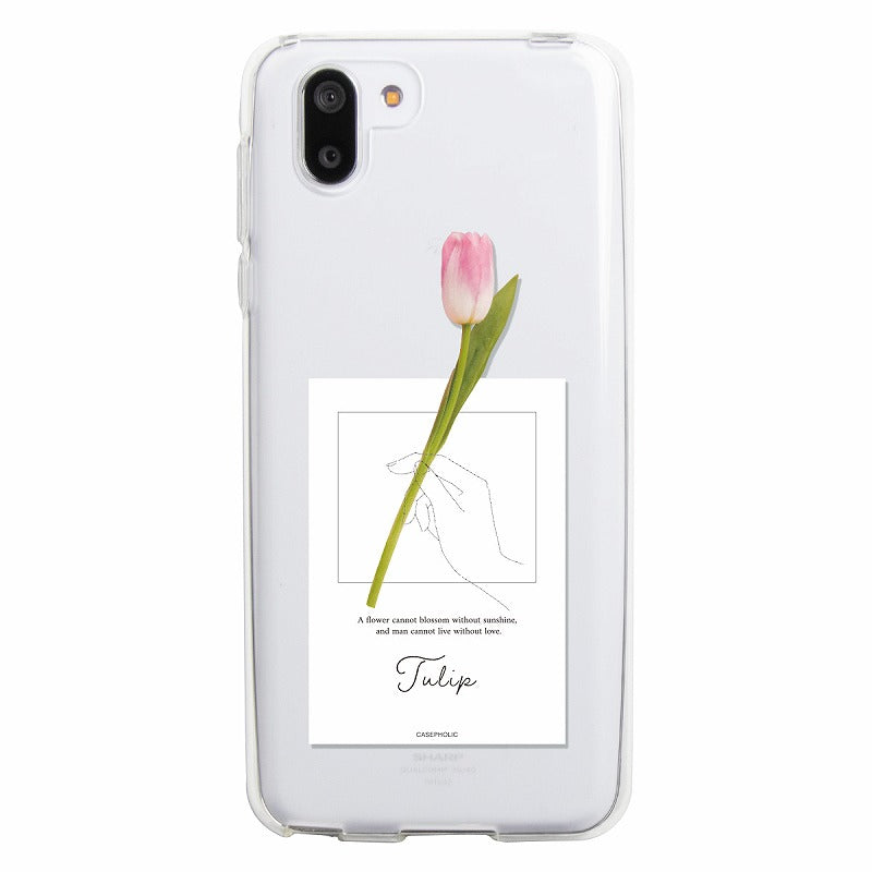 AQUOS 名入れ対応 一輪花 スマホケース