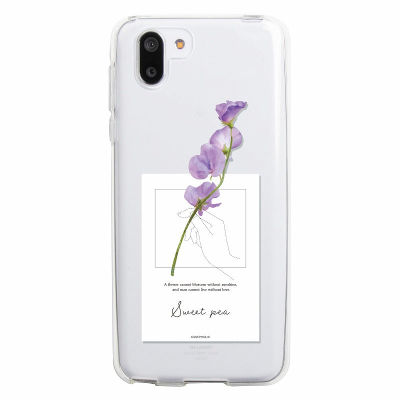 AQUOS 名入れ対応 一輪花 スマホケース