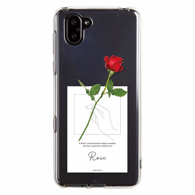 AQUOS 名入れ対応 一輪花 スマホケース