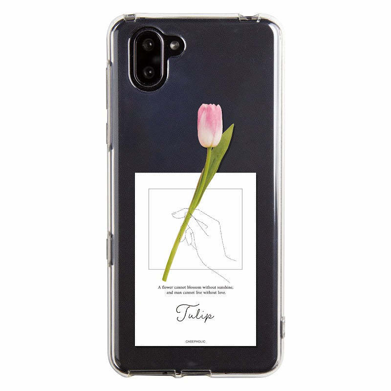 AQUOS 名入れ対応 一輪花 スマホケース