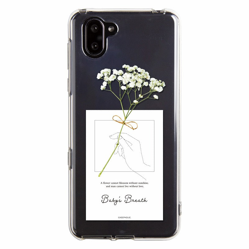 AQUOS 名入れ対応 一輪花 スマホケース