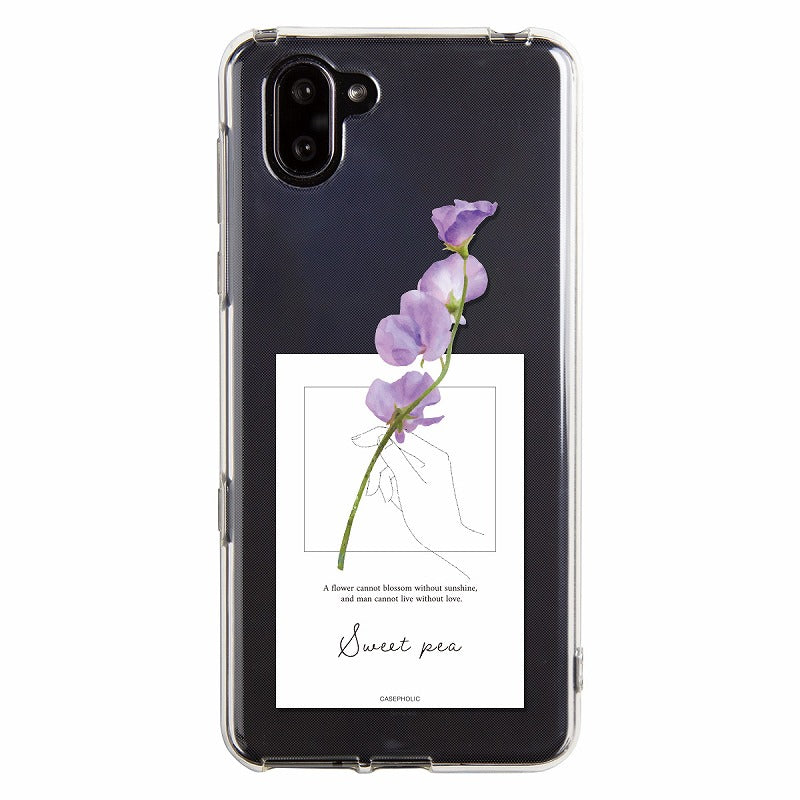 AQUOS 名入れ対応 一輪花 スマホケース