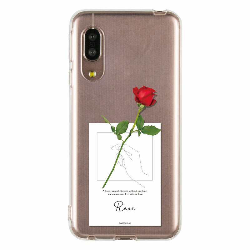AQUOS 名入れ対応 一輪花 スマホケース
