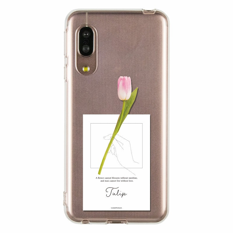 AQUOS 名入れ対応 一輪花 スマホケース