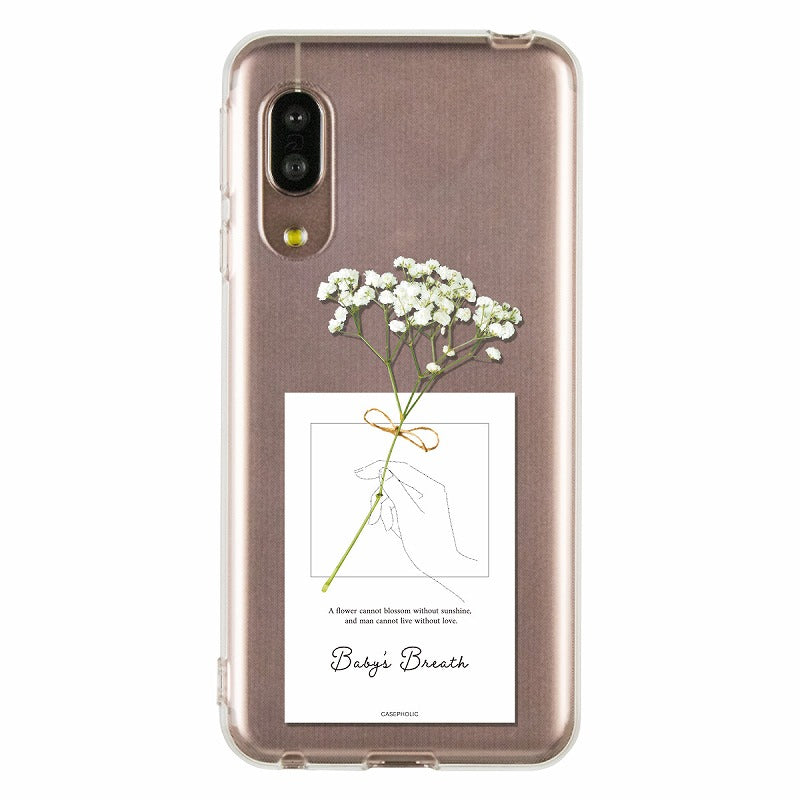 AQUOS 名入れ対応 一輪花 スマホケース