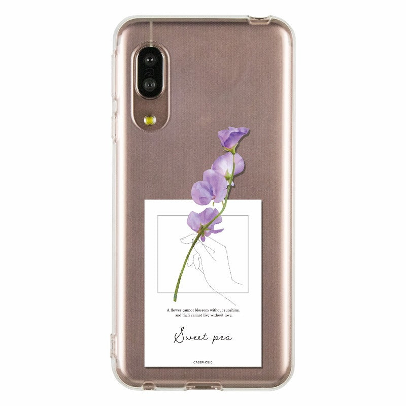AQUOS 名入れ対応 一輪花 スマホケース