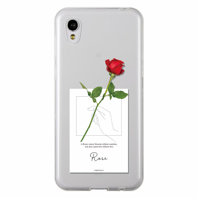 AQUOS 名入れ対応 一輪花 スマホケース