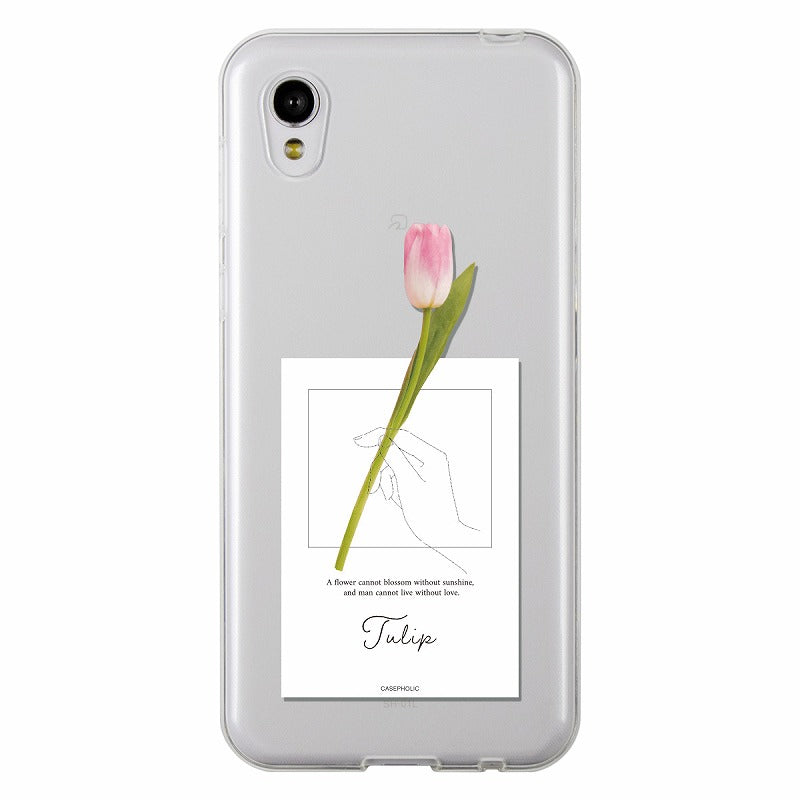 AQUOS 名入れ対応 一輪花 スマホケース