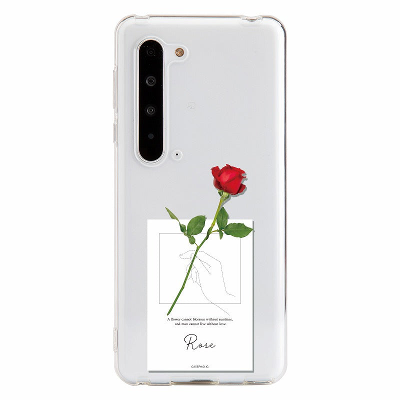AQUOS 名入れ対応 一輪花 スマホケース