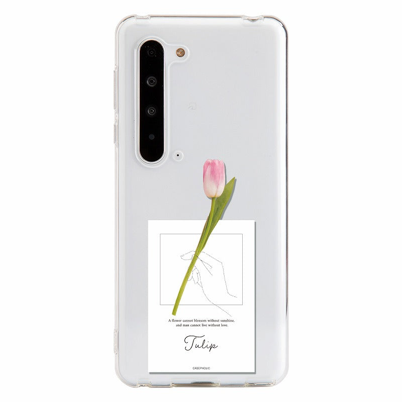 AQUOS 名入れ対応 一輪花 スマホケース