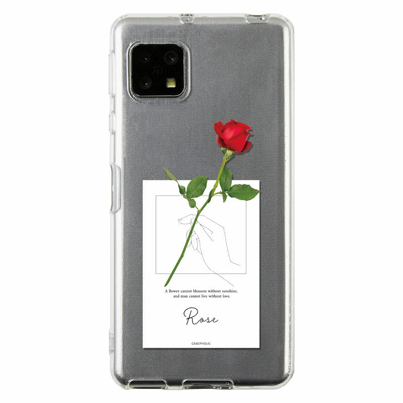 AQUOS 名入れ対応 一輪花 スマホケース