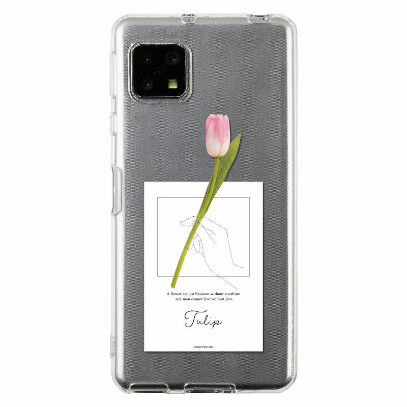 AQUOS 名入れ対応 一輪花 スマホケース