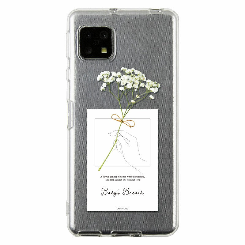 AQUOS 名入れ対応 一輪花 スマホケース