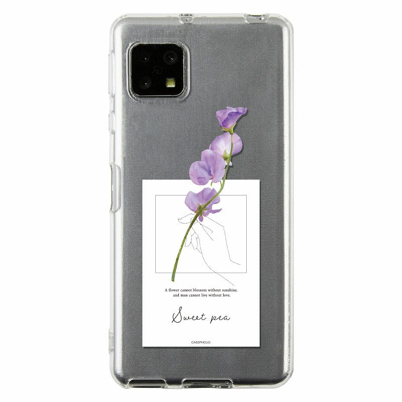 AQUOS 名入れ対応 一輪花 スマホケース