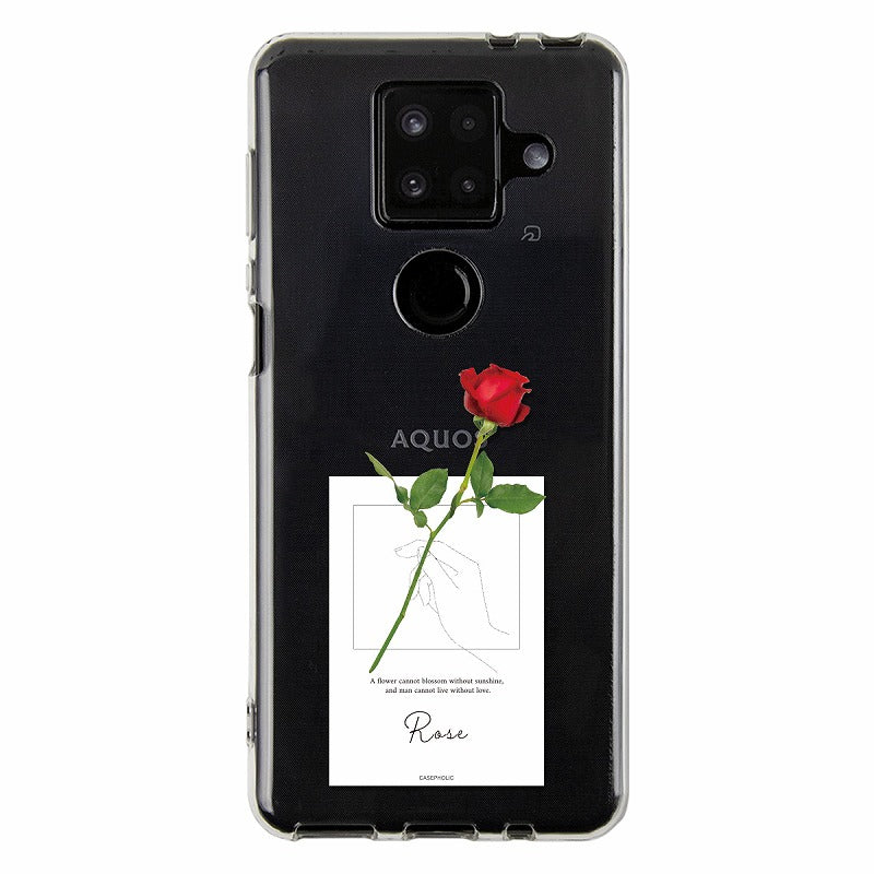 AQUOS 名入れ対応 一輪花 スマホケース