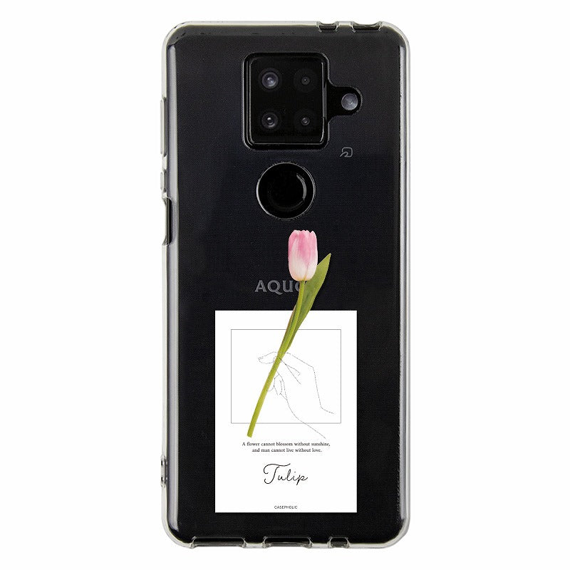 AQUOS 名入れ対応 一輪花 スマホケース