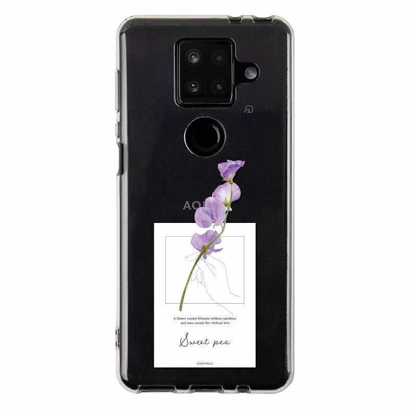 AQUOS 名入れ対応 一輪花 スマホケース