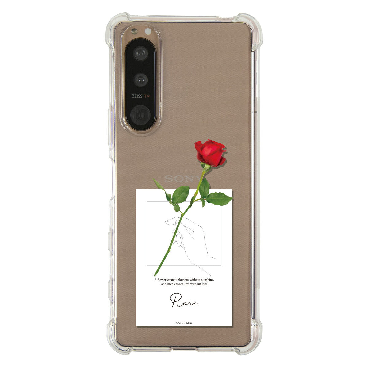 Xperia ケース 名入れ対応 一輪花デザイン
