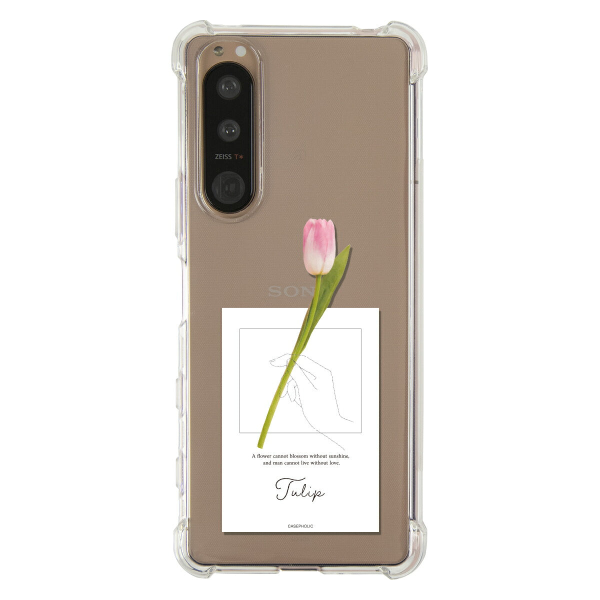 Xperia ケース 名入れ対応 一輪花デザイン