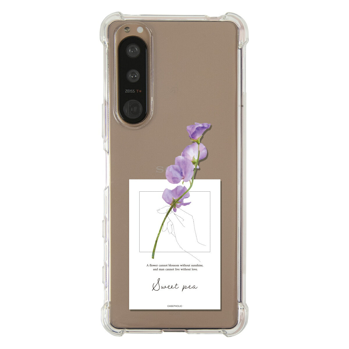 Xperia ケース 名入れ対応 一輪花デザイン
