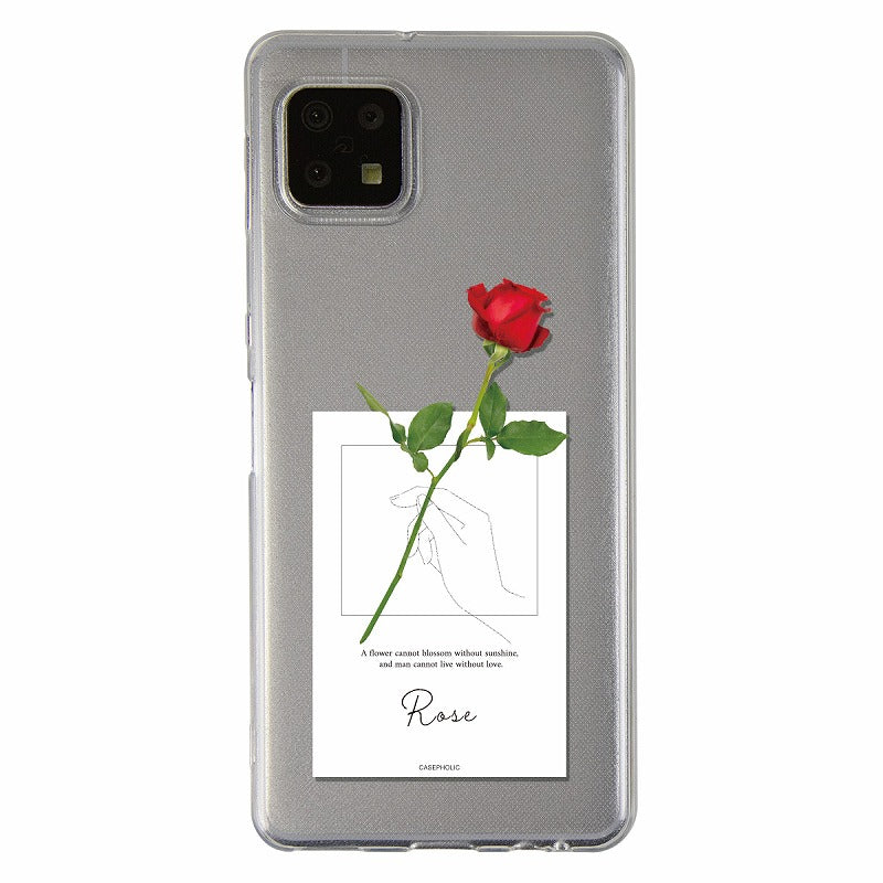 AQUOS 名入れ対応 一輪花 スマホケース