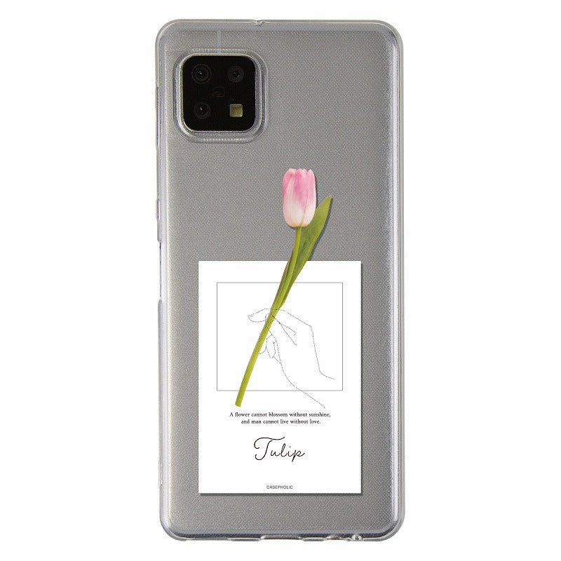 AQUOS 名入れ対応 一輪花 スマホケース