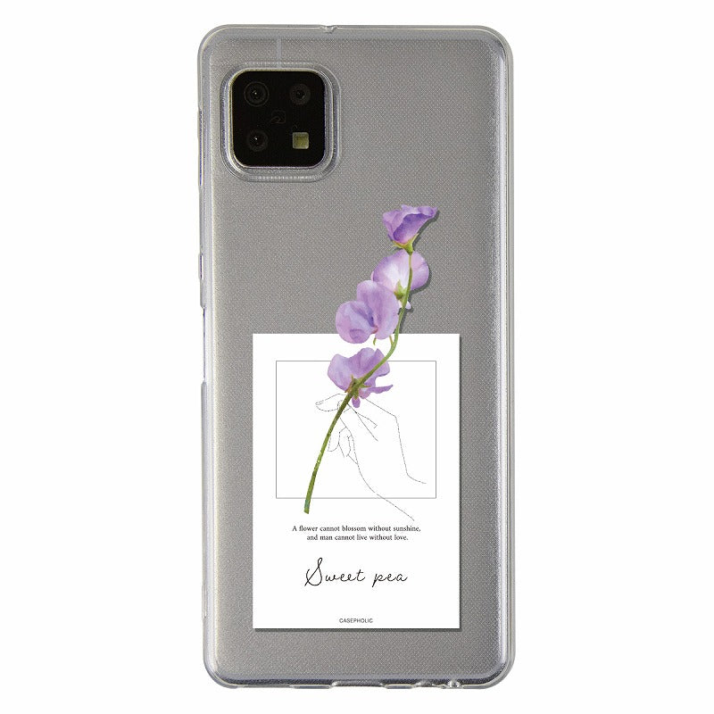 AQUOS 名入れ対応 一輪花 スマホケース