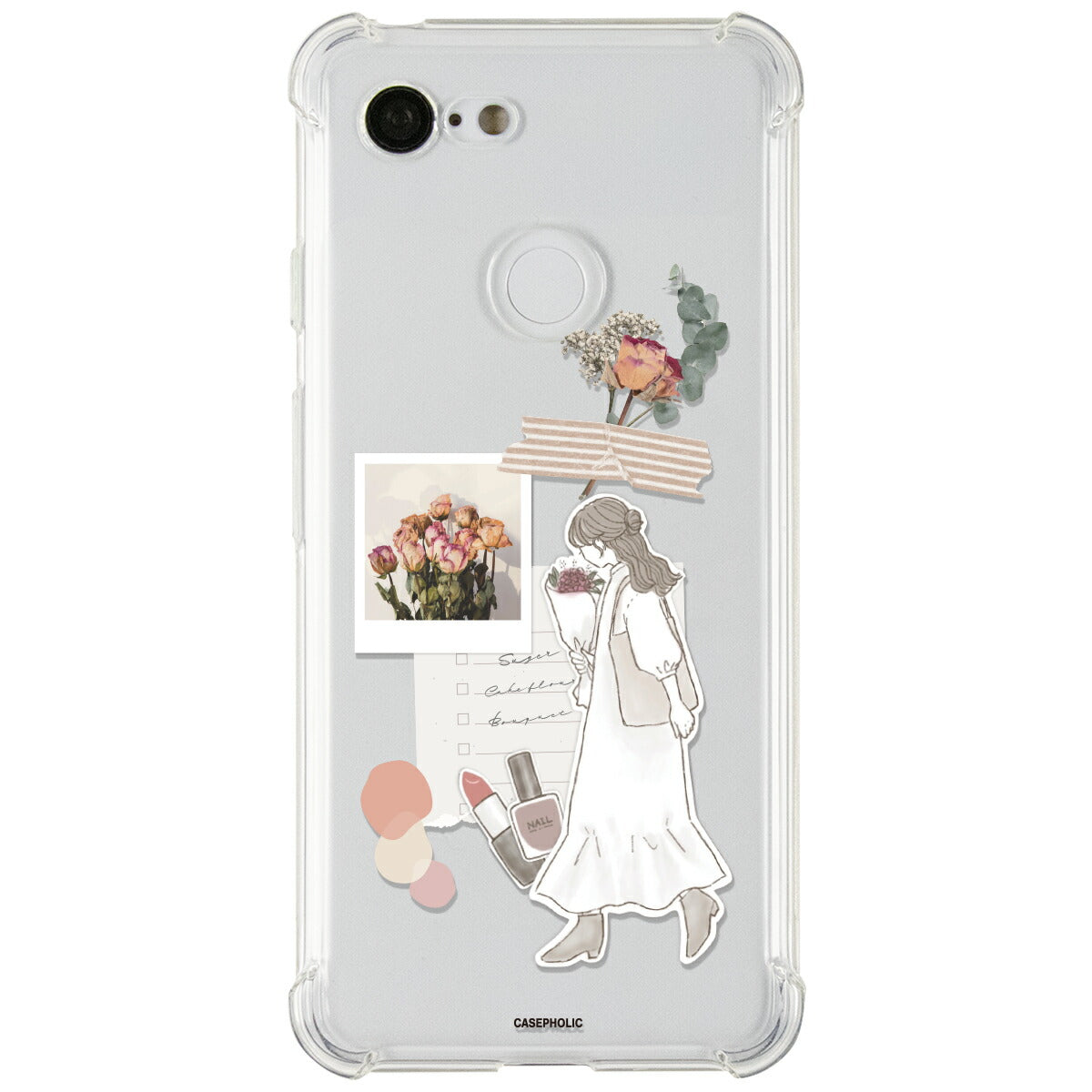 Google Pixel 8a ケース クリア おしゃれ 花柄