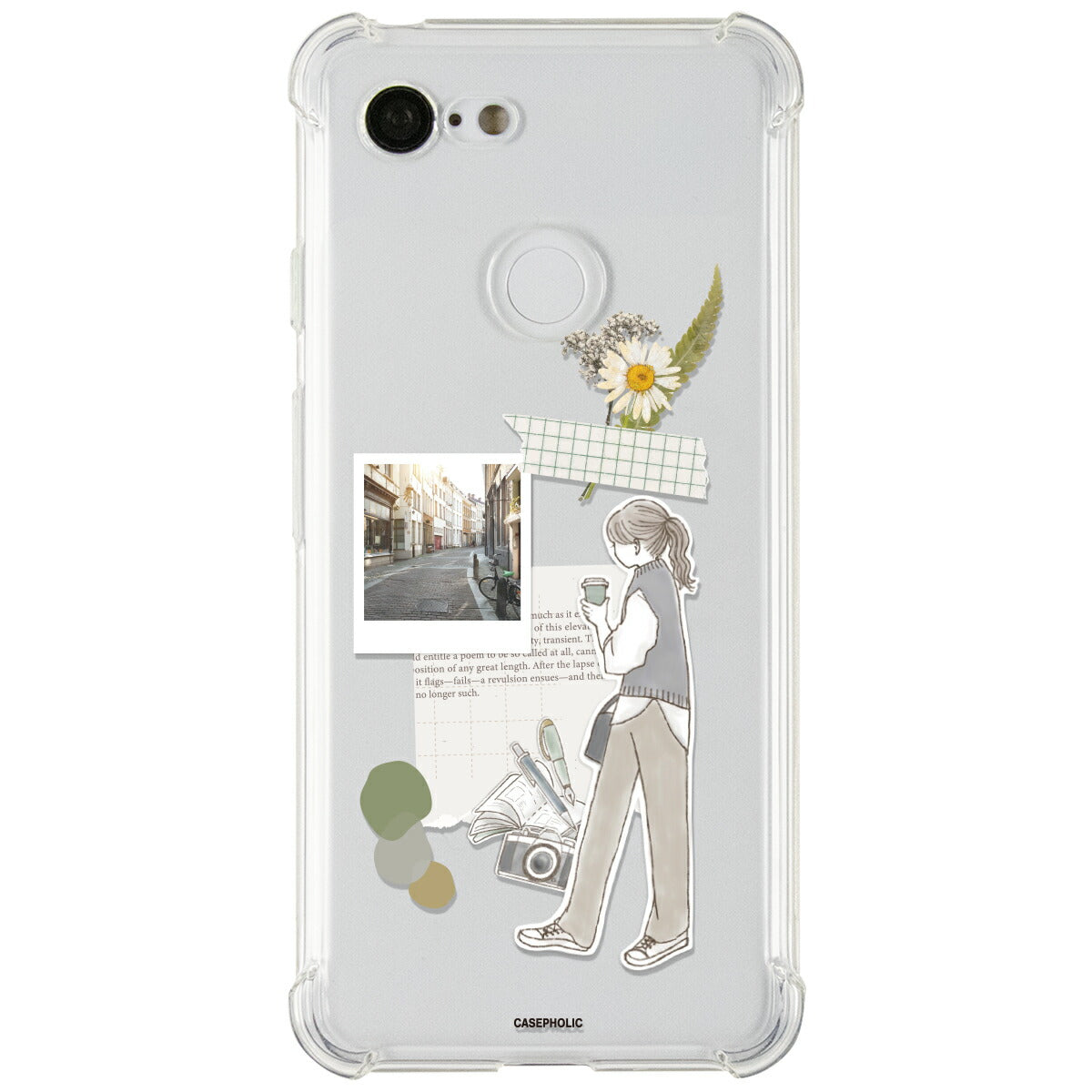 Google Pixel 8a ケース クリア おしゃれ 花柄