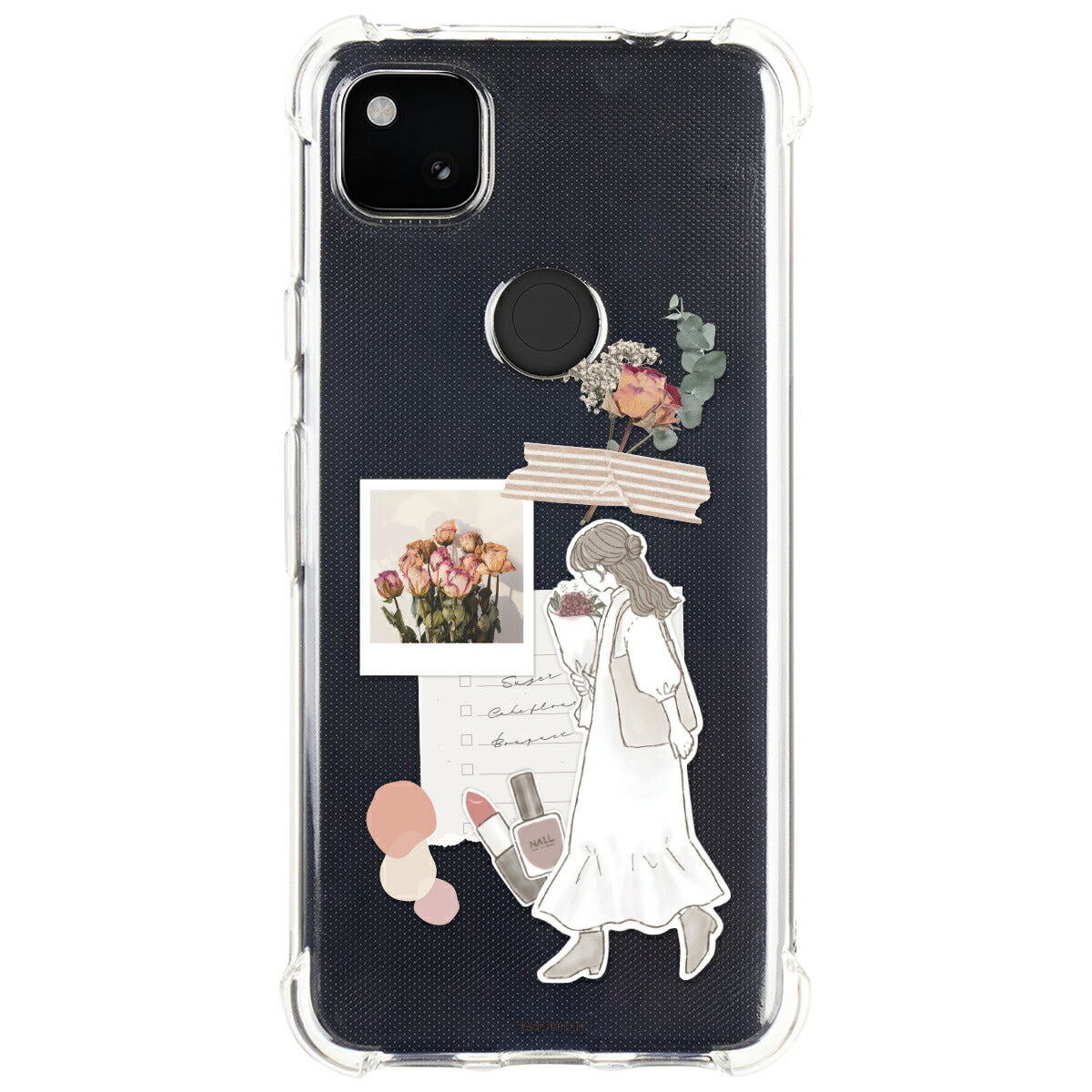 Google Pixel 8a ケース クリア おしゃれ 花柄