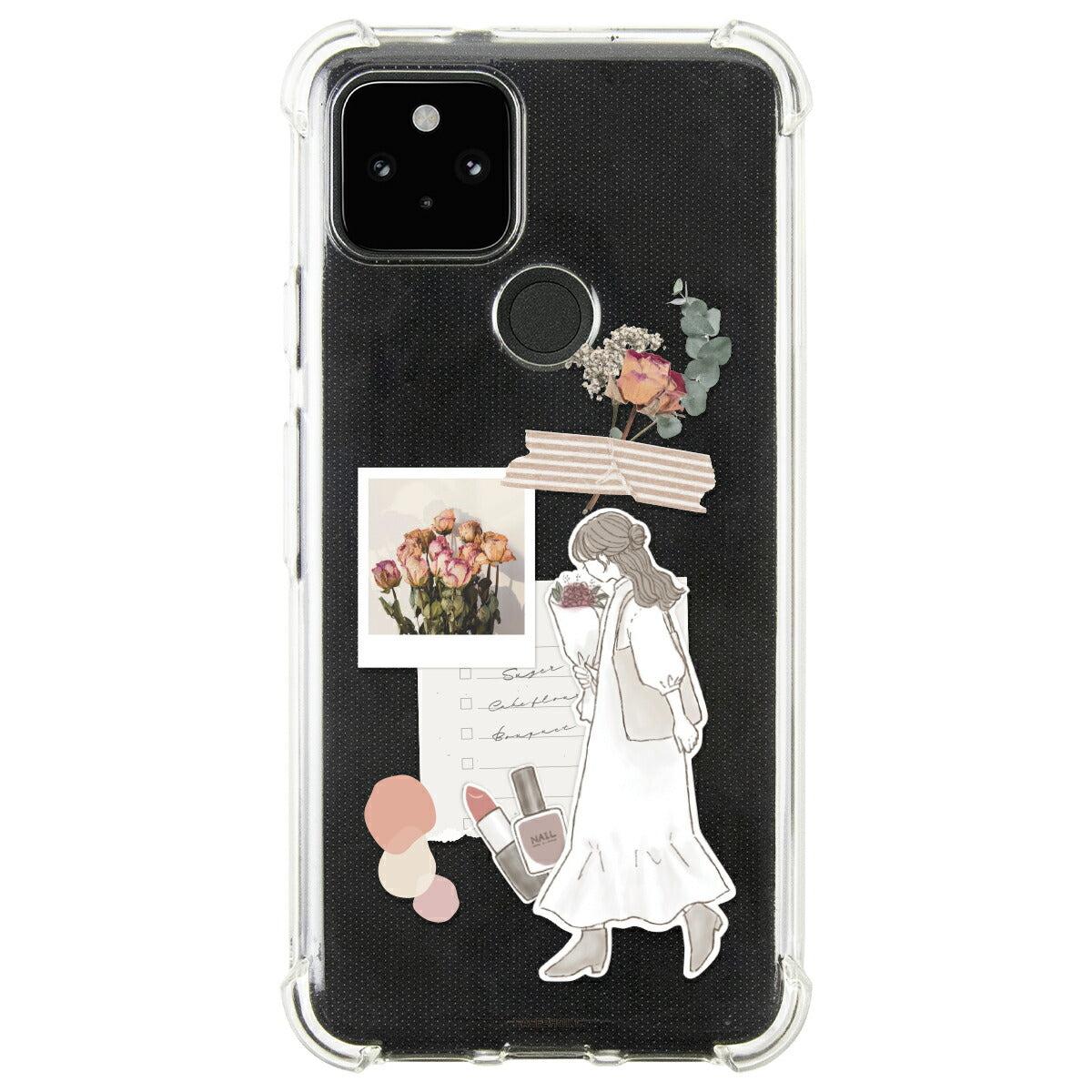 Google Pixel 8a ケース クリア おしゃれ 花柄