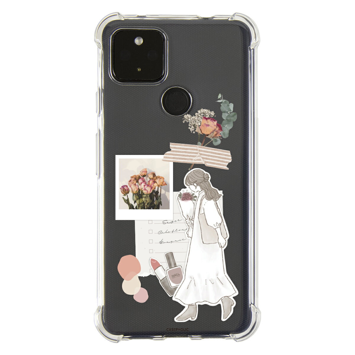 Google Pixel 8a ケース クリア おしゃれ 花柄