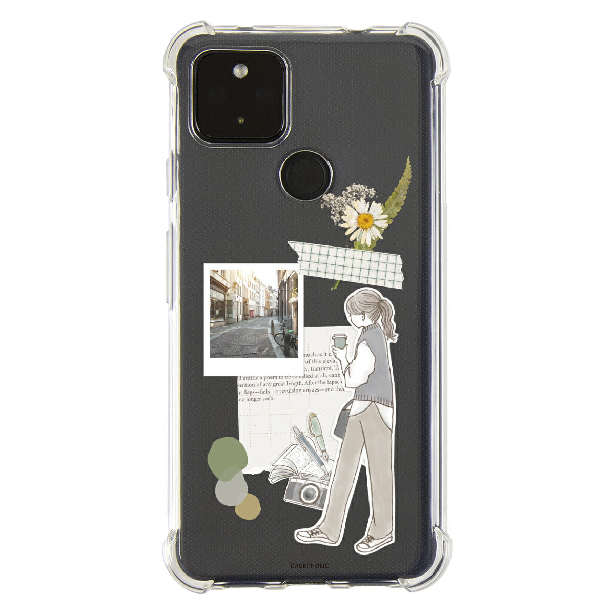 Google Pixel 8a ケース クリア おしゃれ 花柄