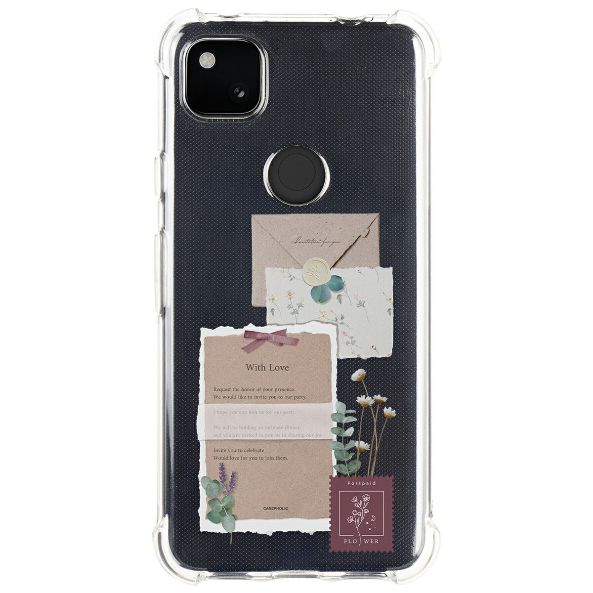 Google Pixel 8a/7a/6a クリアケース 招待状モチーフ
