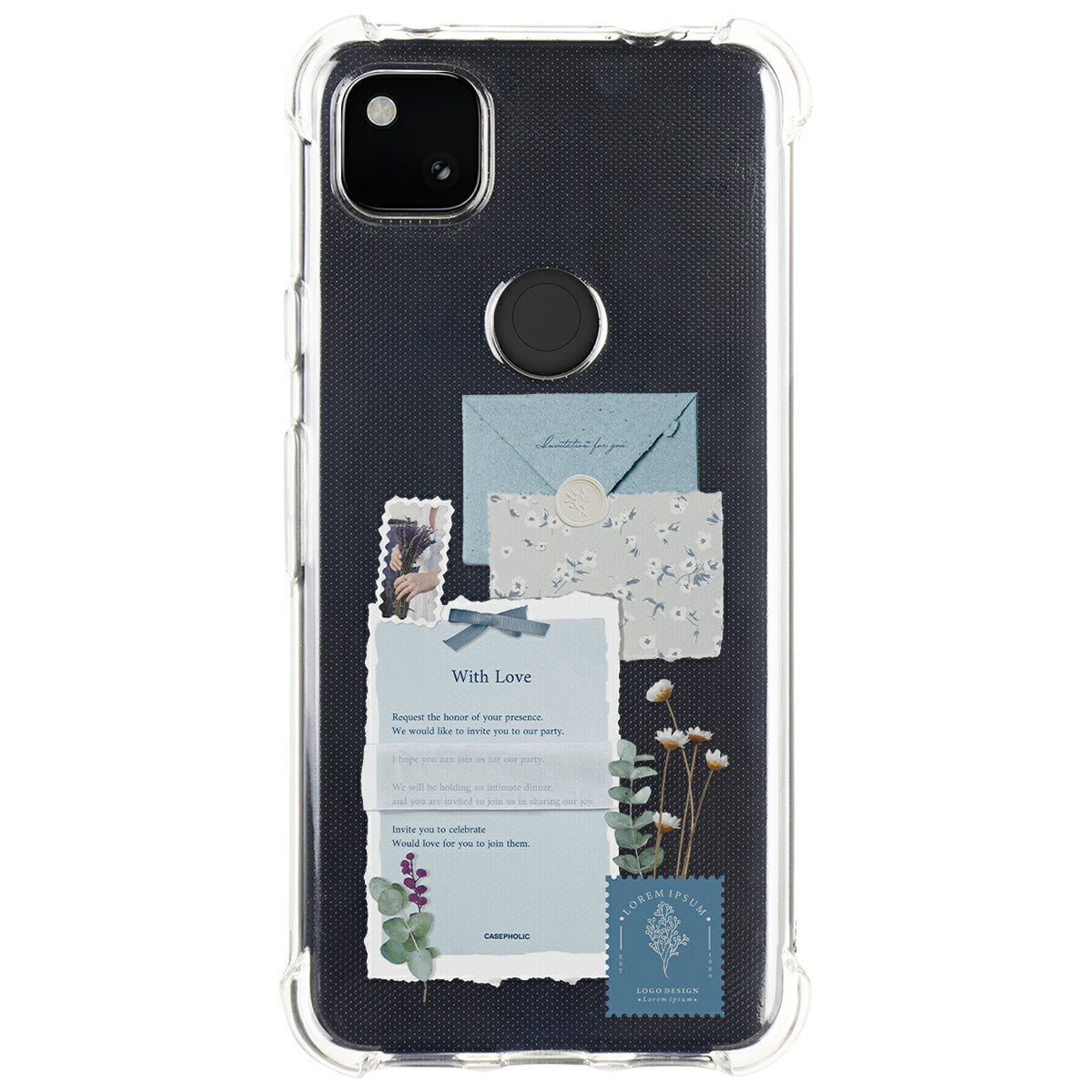 Google Pixel 8a/7a/6a クリアケース 招待状モチーフ